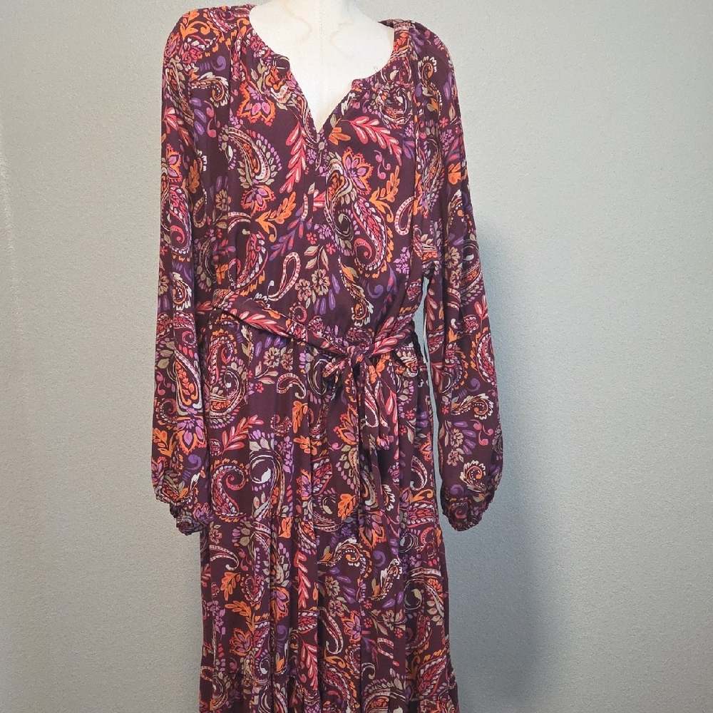St. John's Bay Long Sleeve Paisley Dress